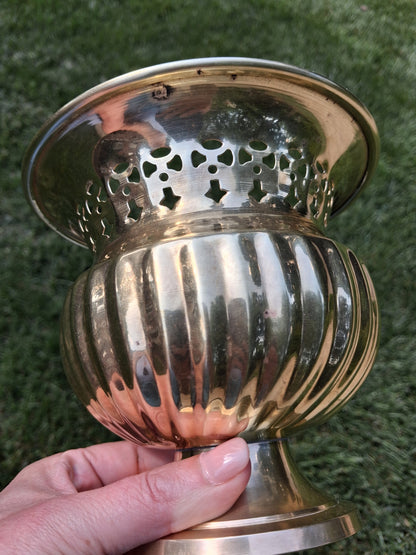 Small Reticulated Brass Planter