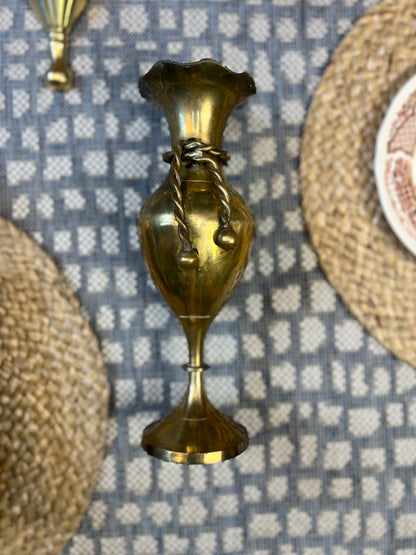 RESERVED Regency-Style Brass Bud Vase with Patina