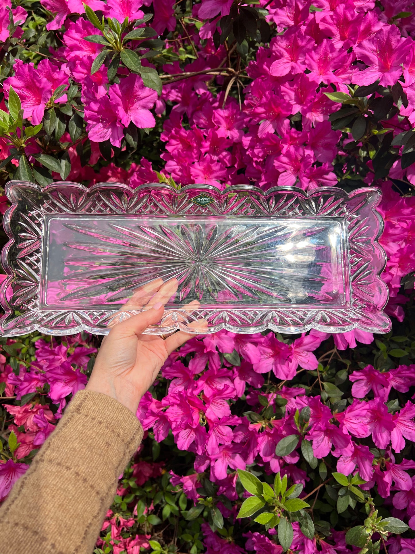 RESERVED - Shannon Crystal Scalloped Tray