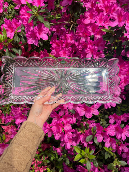 RESERVED - Shannon Crystal Scalloped Tray