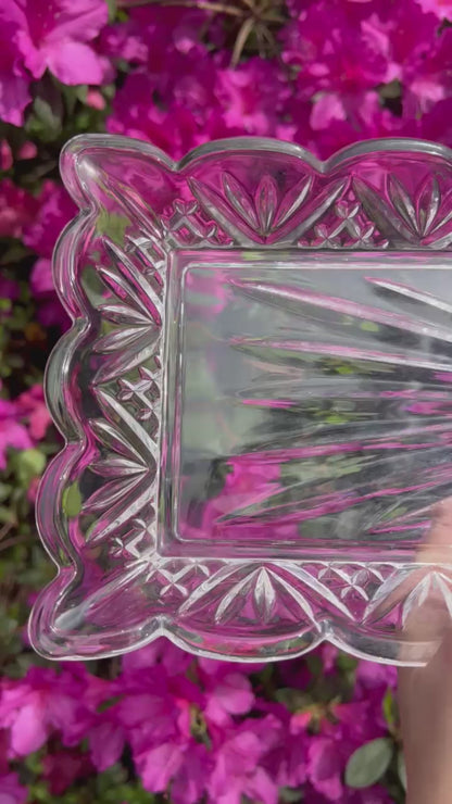 RESERVED - Shannon Crystal Scalloped Tray